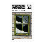OLD BARN WINDOWS STAMP