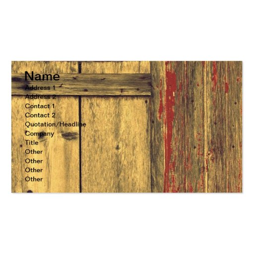 Old Barn Wood Business Cards (front side)
