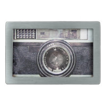 Old black camera belt buckle