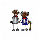 postcard - This African American couple shows that no matter what age you are it is never too late to find love and get married.  This great gift is perfect for anyone who is marrying their same sex partner, show everyone that you are in love and nothing will stop you from declaring your love. Great to show everyone you were just married, or for use as wedding favors or invitations.