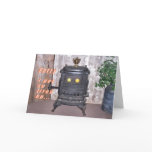 Old Black Parlor Stove Greeting Cards