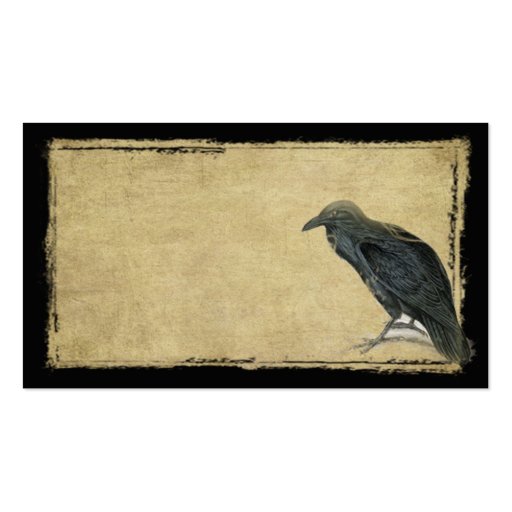 Old Black Raven- Prim Grungy Biz Card Business Card (front side)