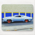 Old blue car in Boston, Massachusetts. Mousepad