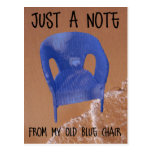 Old Blue Chair Postcard postcards