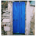 Old Blue Door, Crete, Greece Napkins