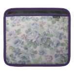 old blue floral fabric print iPad sleeve