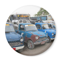 Old Blue Mazdas Taxis Magnet