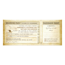 old boarding pass wedding tickets-invites & rsvp