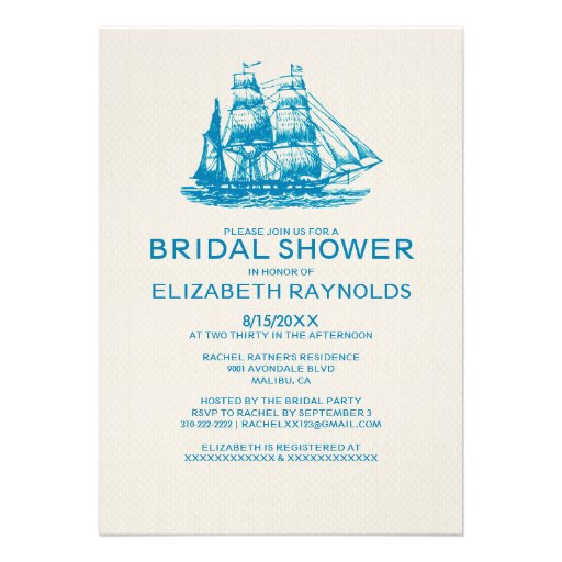 Old Boats Bridal Shower Invitations