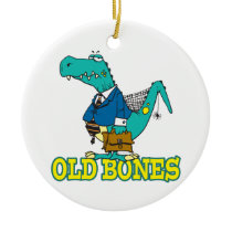 old bones funny dino dinosaur toon christmas ornaments