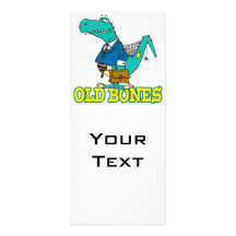 old bones funny dino dinosaur toon custom rack cards