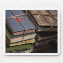 Old book stack mouse pad