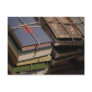 Old book stack post card