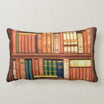 Old Books Antique Library Bookshelf Lumbar Pillow pillows
