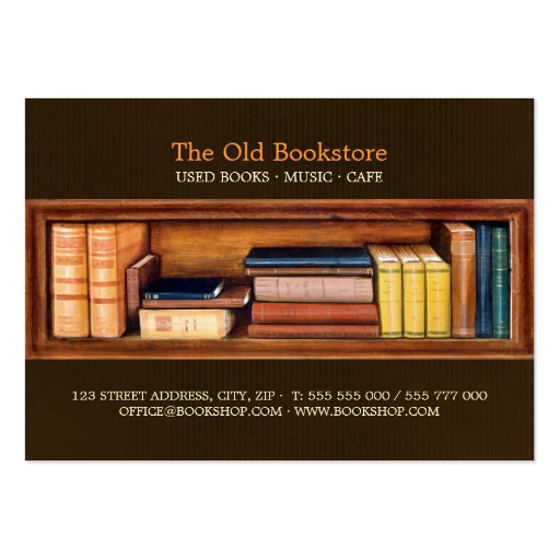 Old Books Bookstore Library business card (front side)