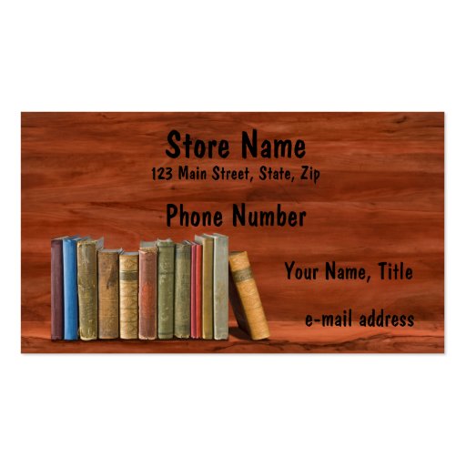 Old Books Business Card Templates (front side)