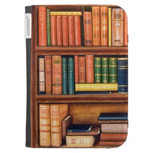 Old Books Library Bookshelf Kindle Case Zazzle