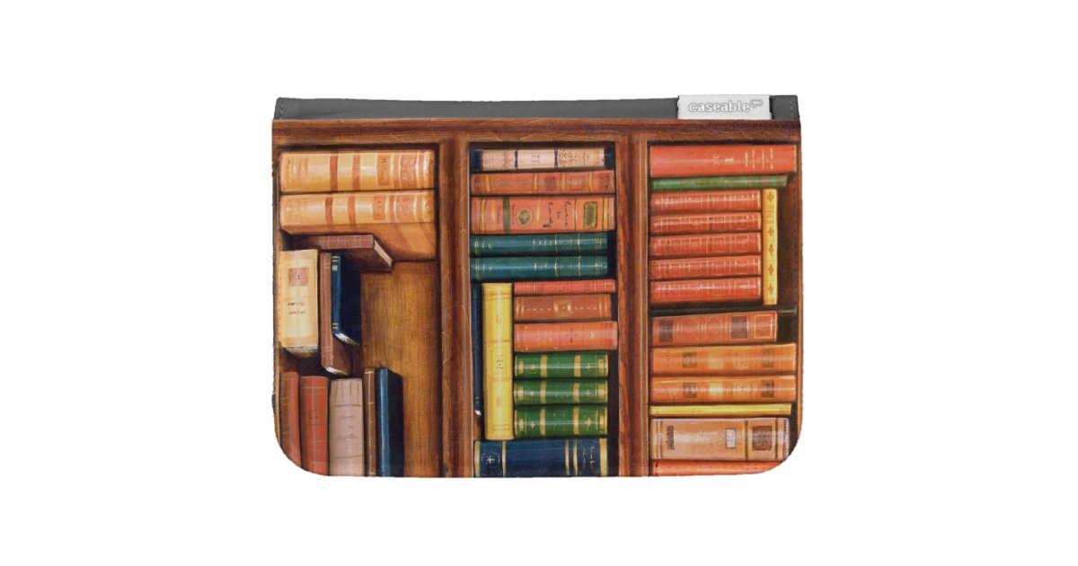 Old Books Library Bookshelf Kindle Case Zazzle