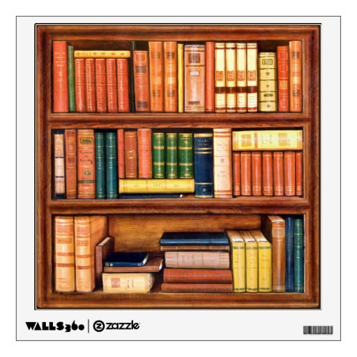 Old Books Vintage Bookshelf Wall Decal Zazzle