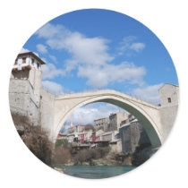 Old Bridge in Mostar Round Sticker