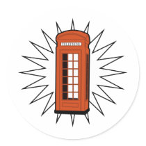 Old British Telephone Box stickers