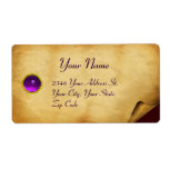OLD BROWN PARCHMENT,GEM STONE SHIPPING LABELS
