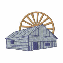 Old Building and Wagon Wheel embroidered shirts by ZazzleEmbroidery Old Building and Wagon Wheel embroidered shirts