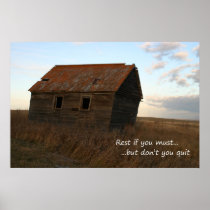 Old building inspirational quote praire poster