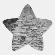 Old building. Tall Stone Wall. Sticker