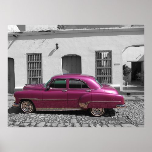 Old car in Trinidad, Cuba print