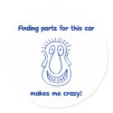 Old Car Parts Round Sticker