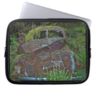 Old Car Wreck in the Forest Photo Computer Sleeves