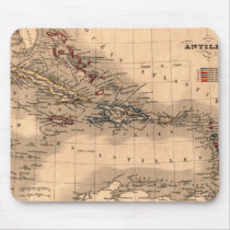 Old Caribbean Map Dive Shirt Mousepads