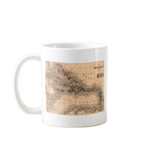 Old Caribbean Map Dive Shirt Coffee Mugs