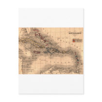 Old Caribbean Map Dive Shirt Postcard