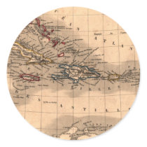 Old Caribbean Map Dive Shirt Stickers