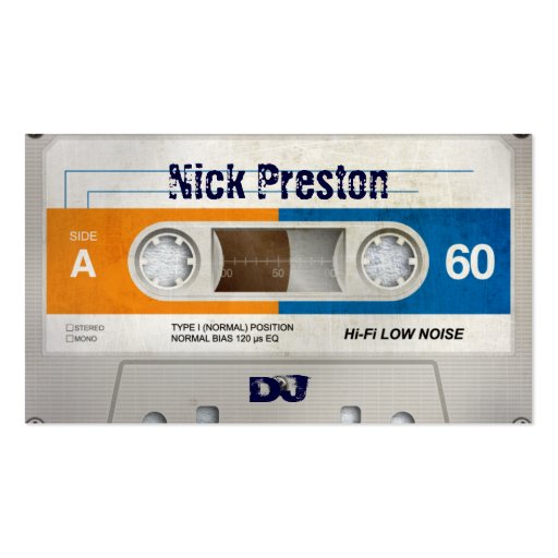Old Cassette DJ Business Card (front side)