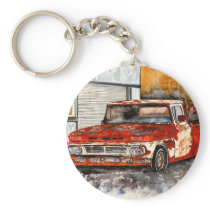 old chevy chrevrolet truck antique art painting key chains