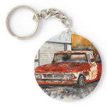 old chevy chrevrolet truck antique art painting key chains