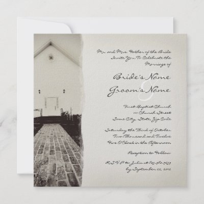 Old Church Vintage Wedding Invitation by TheBrideShop