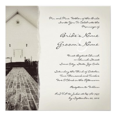 Old Church Vintage Wedding Invitation