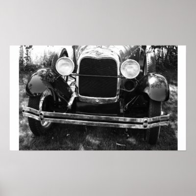 Old Classic Car Front End Grille Posters by CountryCorner
