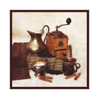 Old coffee mill canvas print