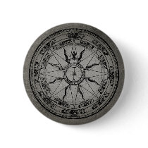 Old Compass Rose (B&W) Buttons