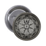 Old Compass Rose (B&W) Buttons