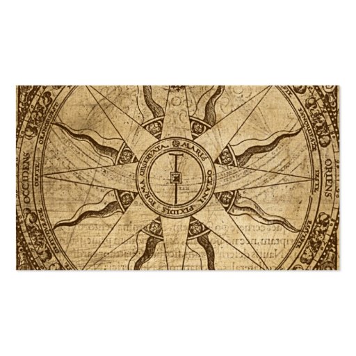 Old Compass Rose Business Card Template (back side)