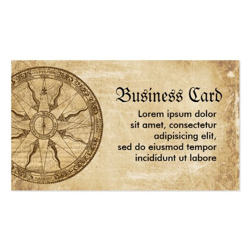 Old Compass Rose Business Card Template (front side)