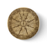 Old Compass Rose Button