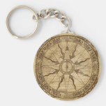 Old Compass Rose Key Chain