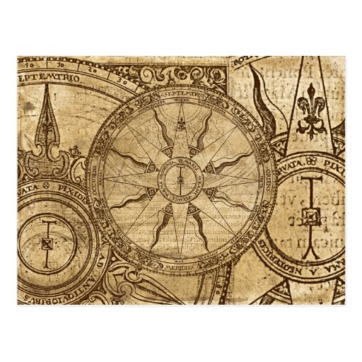 Old Compass Rose Postcard Zazzle